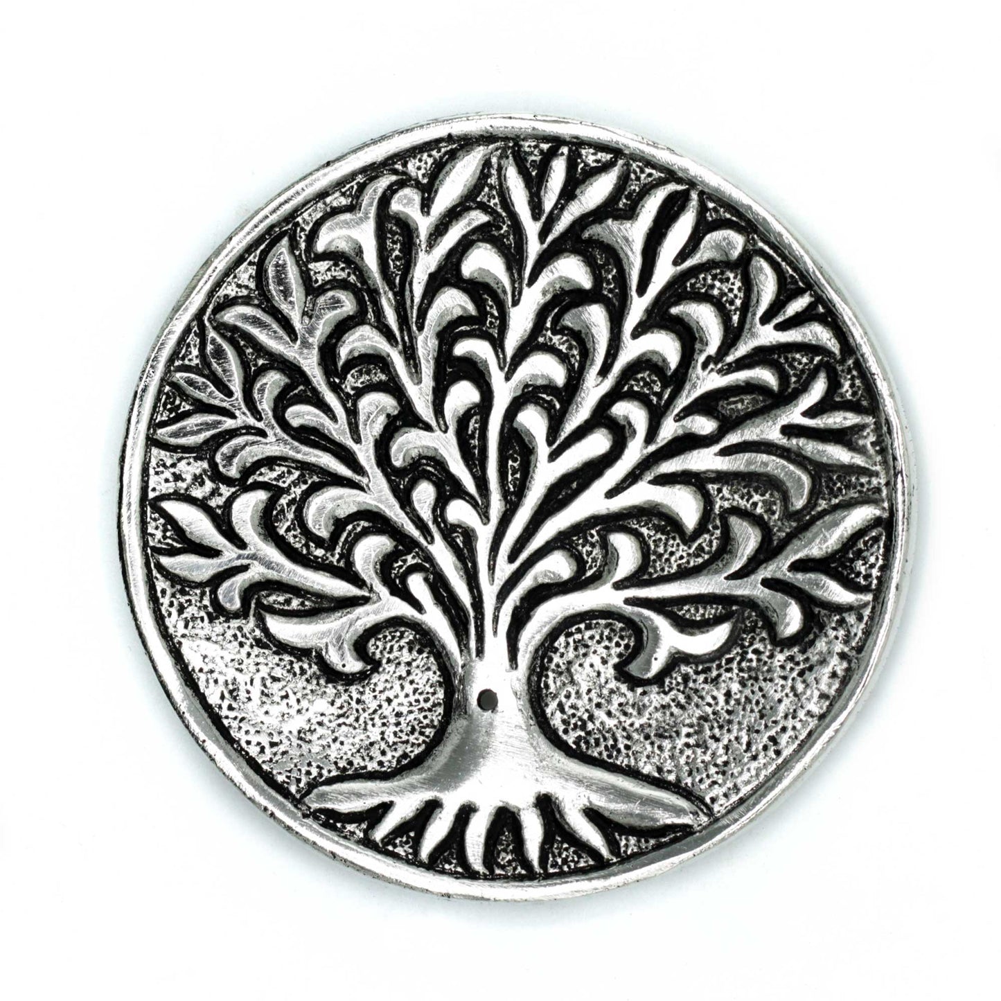 Porte-Encens Arbre de Vie en Aluminium Poli 10cm