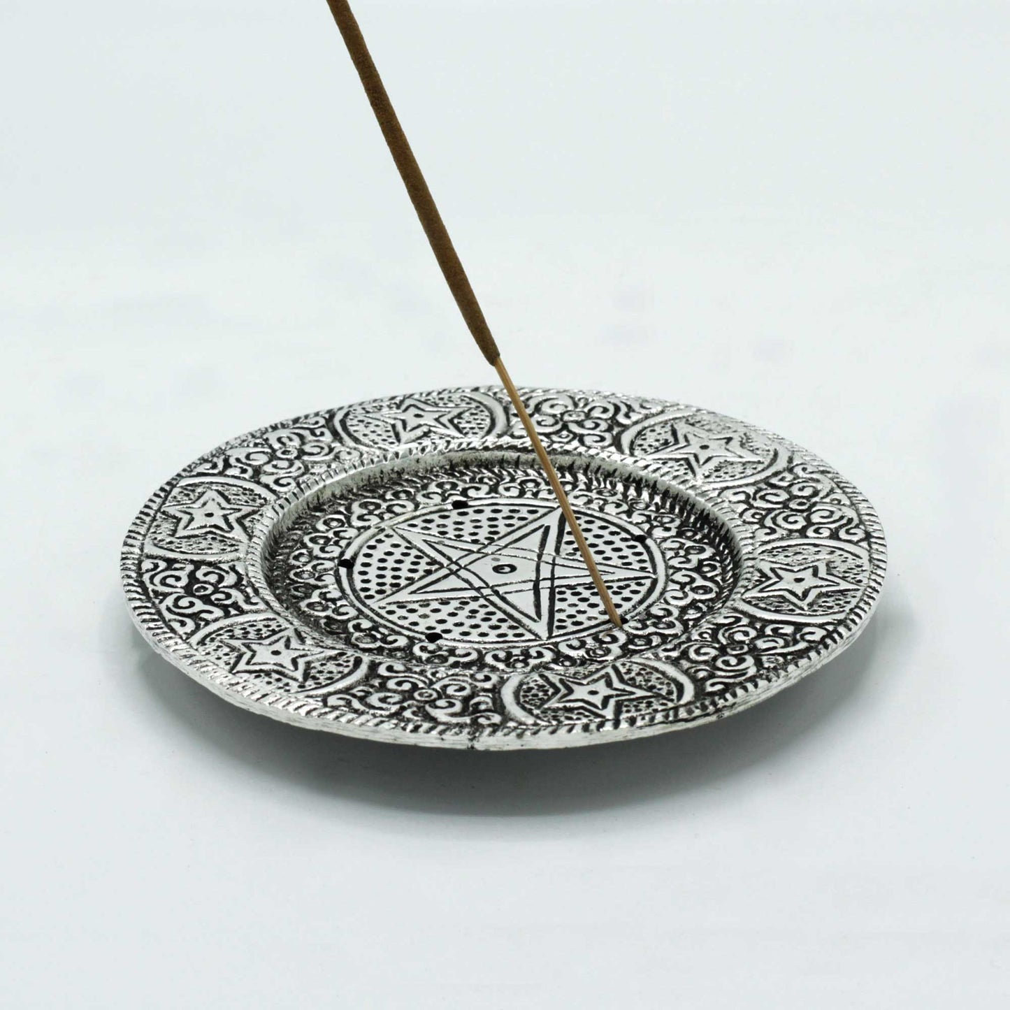 Porte-Encens Pentagone en Aluminium Poli 11.5cm