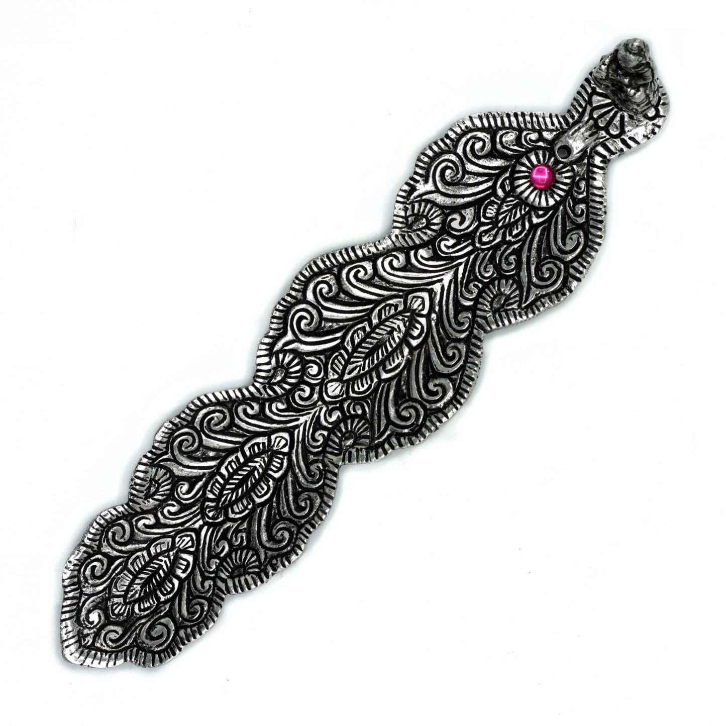 Porte-Encens Long Bouddha en Aluminium Poli 20cm