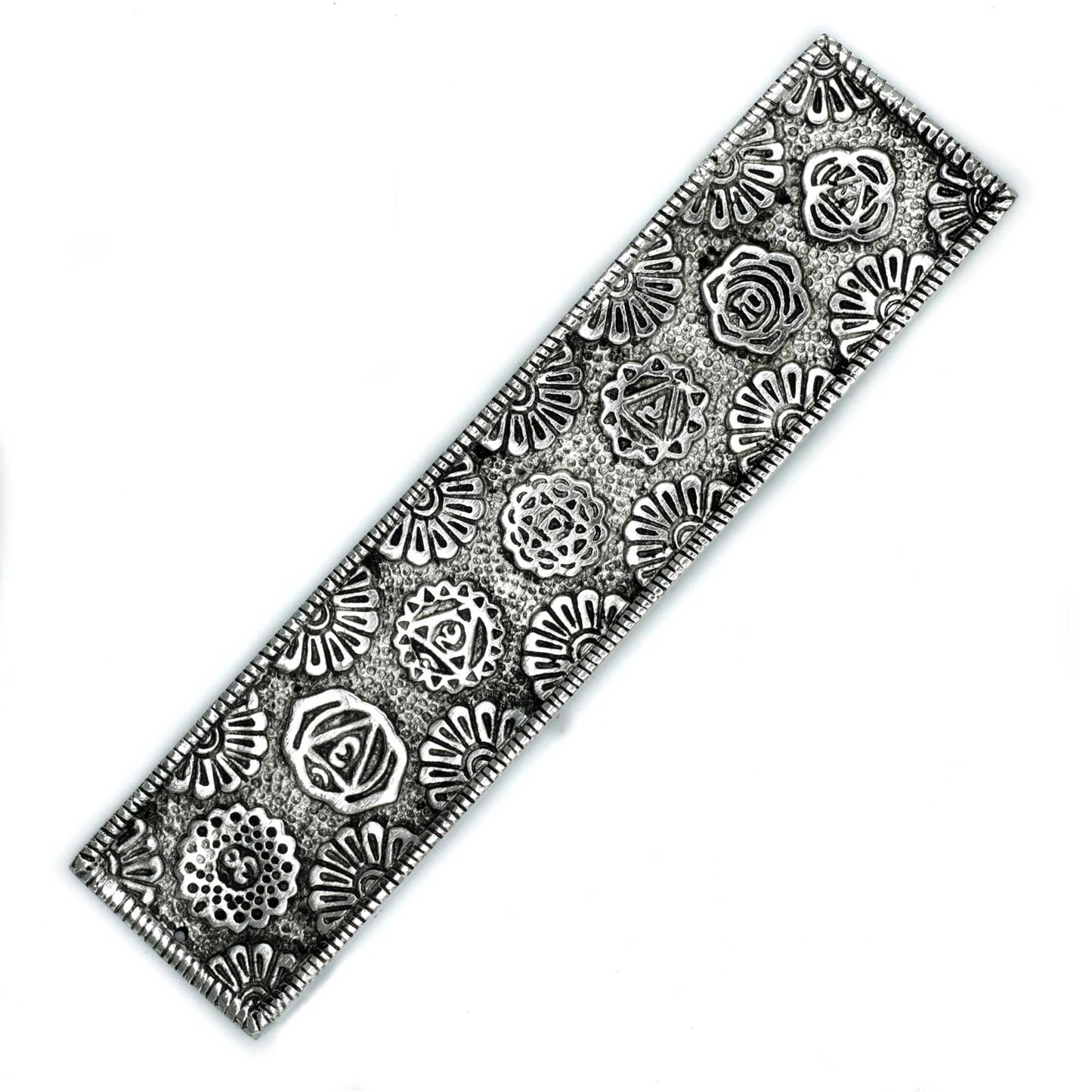 Porte-Encens Long Chakra en Aluminium Poli 23cm