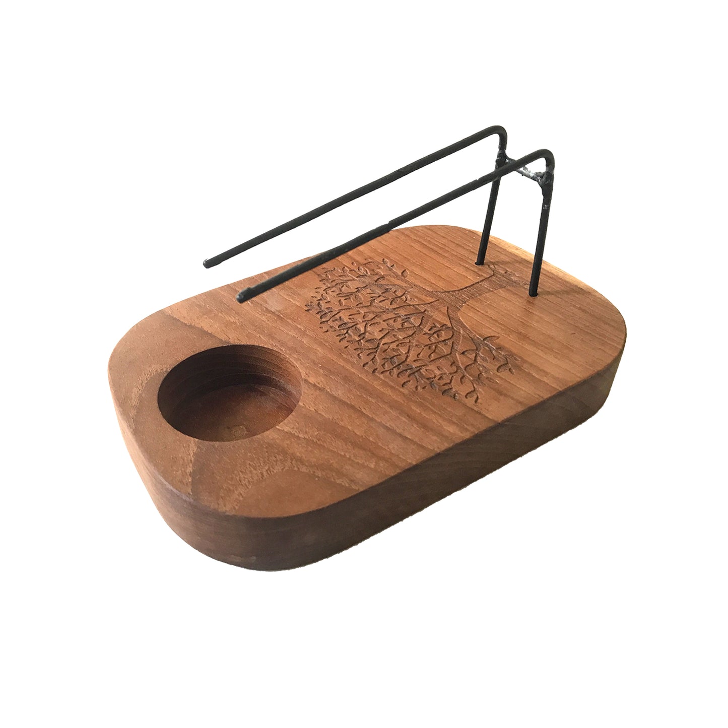 Brûleur Palo Santo - Bois de Teck - Design Motif de l'Arbre de Vie