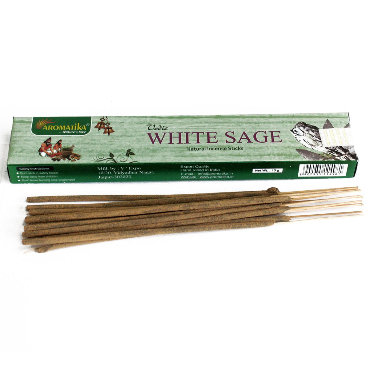 Bâtonnets d'Encens Védique- Sauge Blanche