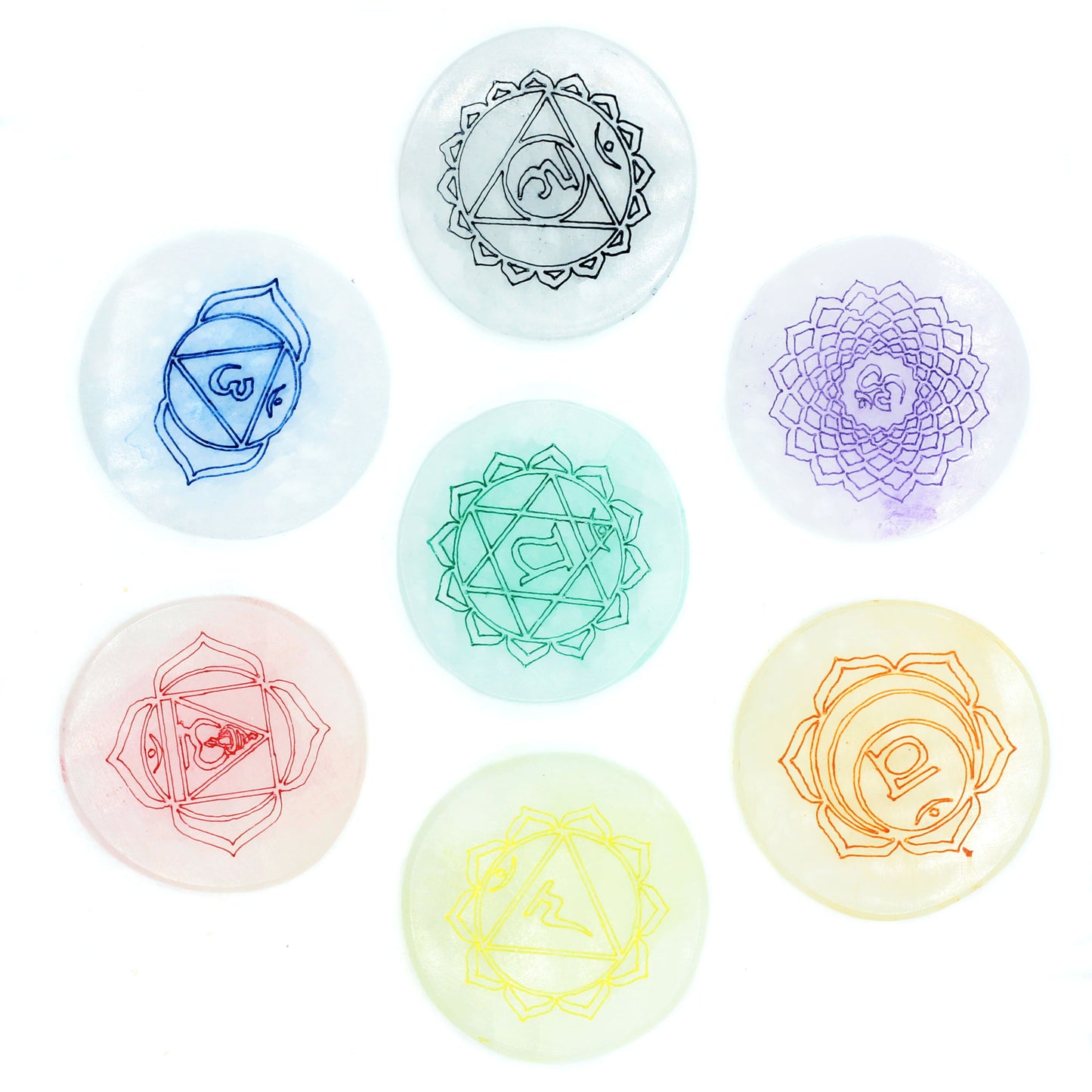 Lot de 7 Plaques de Charge Chakra