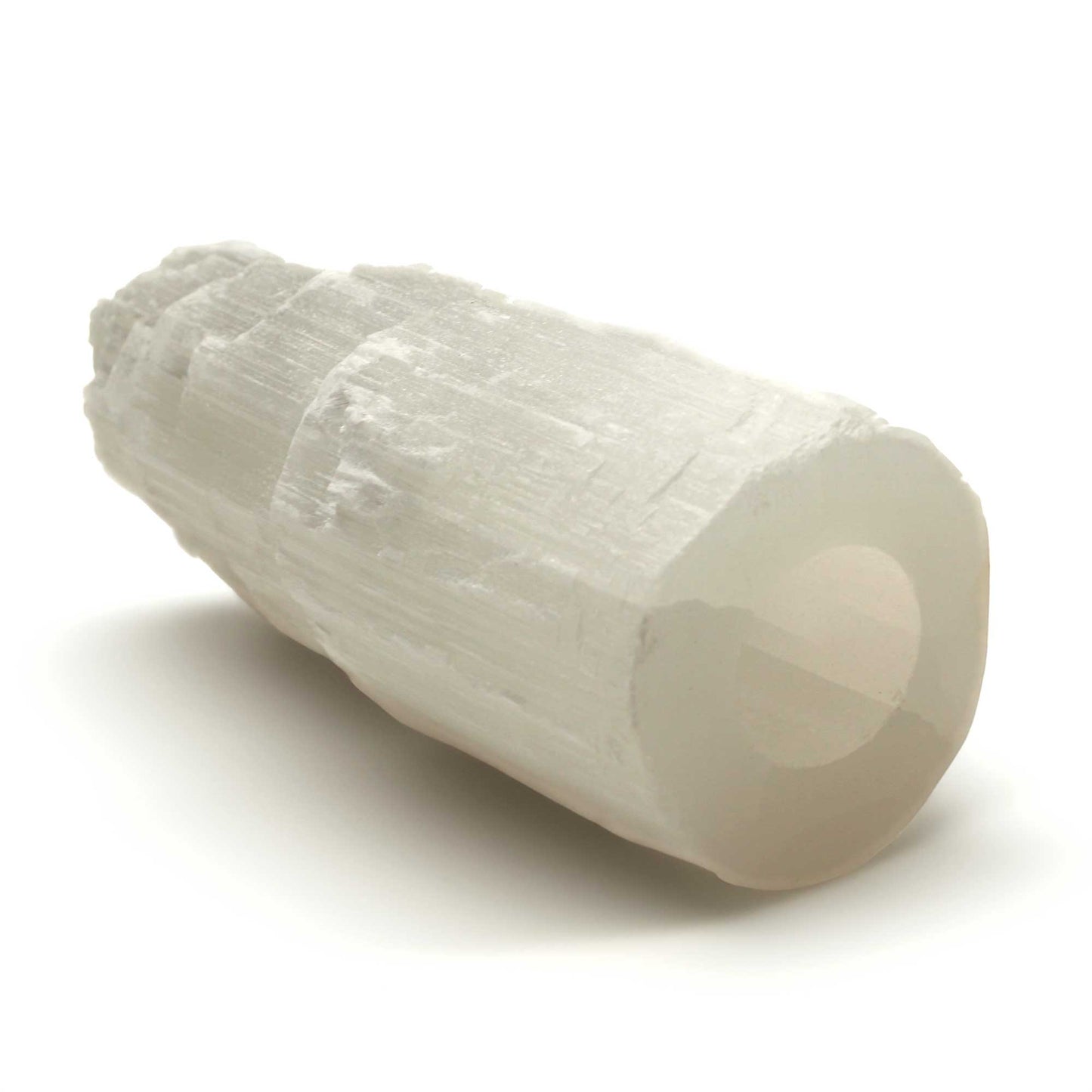 Lampe Tour en Sélénite Naturelle - 25 cm - Câble Manquant