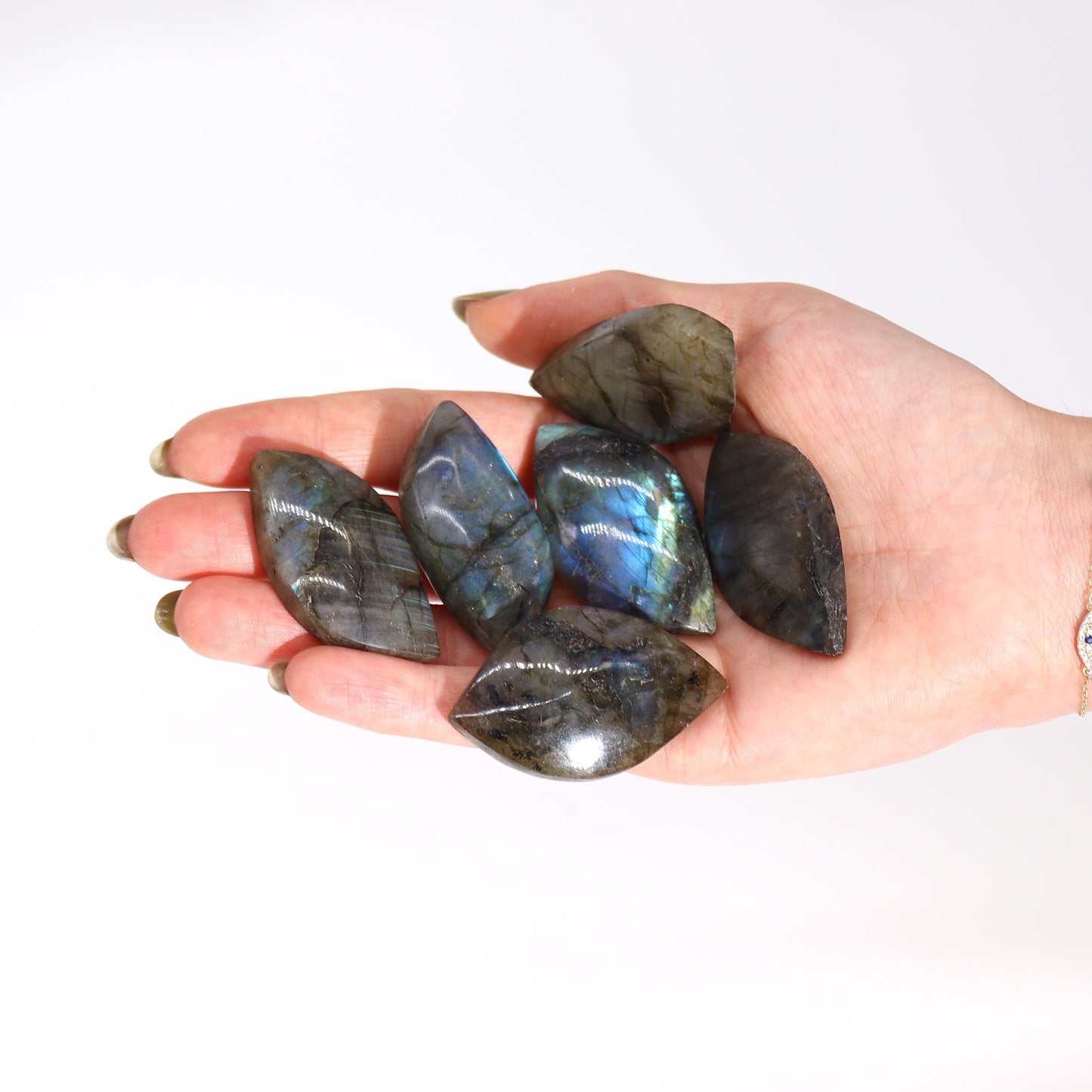 Pierres Feuilles de Labradorite de Madagascar (environ 13-20 g 40-50 mm)