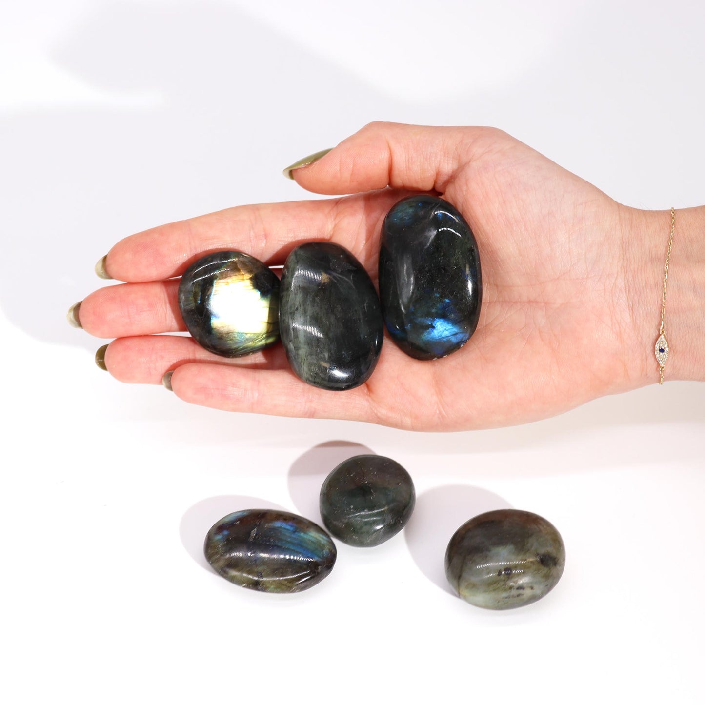 Pierres Palmier Labradorite de Madagascar (environ 17-40g 35-50mm)