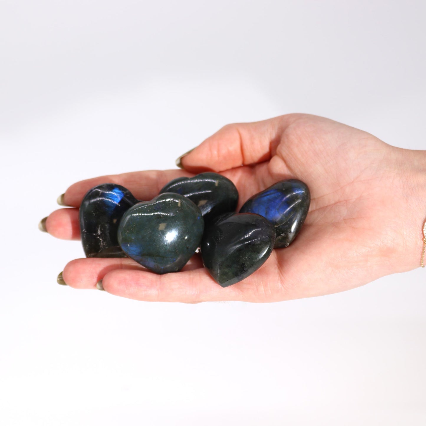 Pierres Cœur de Labradorite de Madagascar (environ 17-31g 30-40mm)