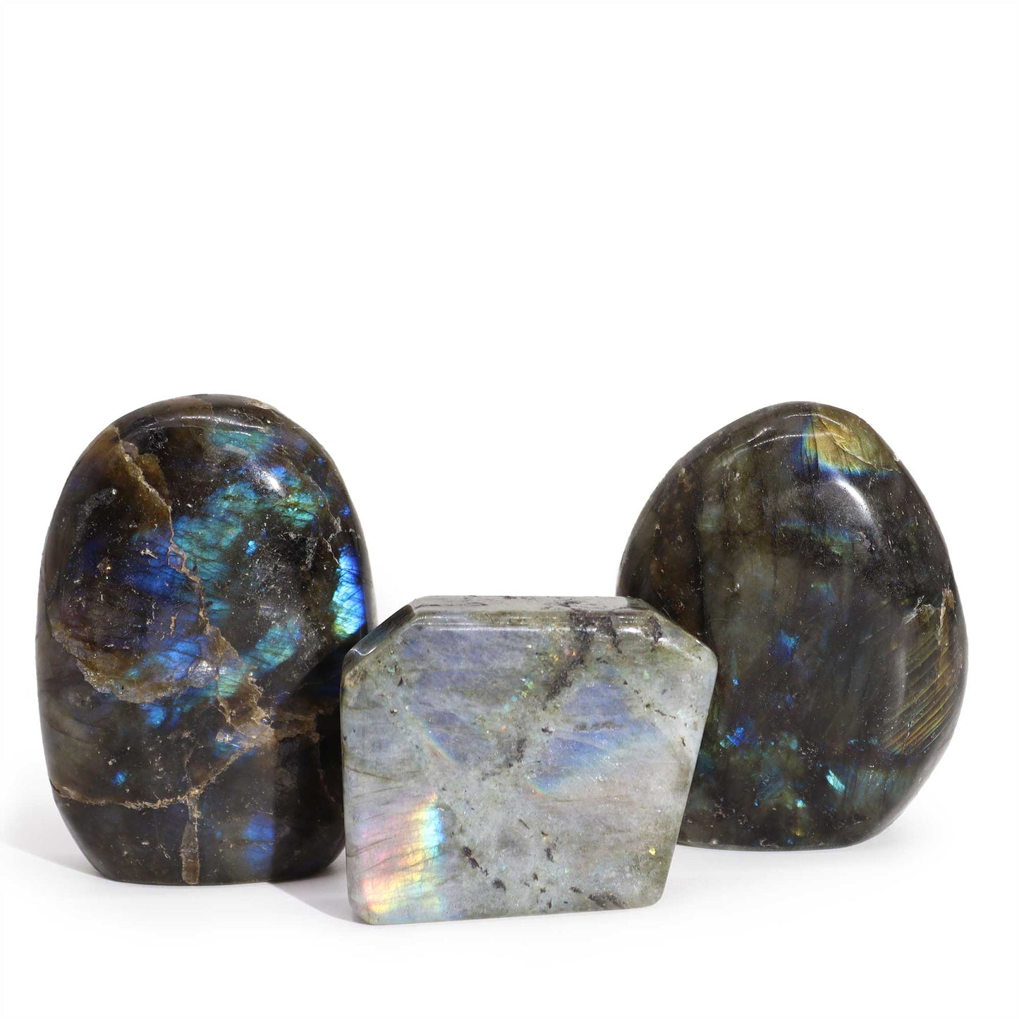 Pierres Tombales en Labradorite de Madagascar (environ 80-168g 40-60mm)