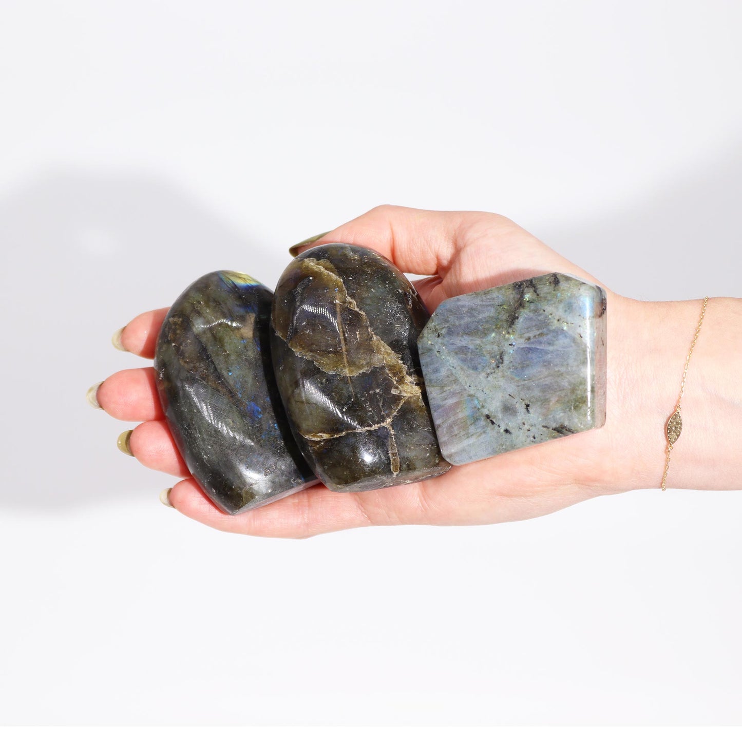 Pierres Tombales en Labradorite de Madagascar (environ 80-168g 40-60mm)