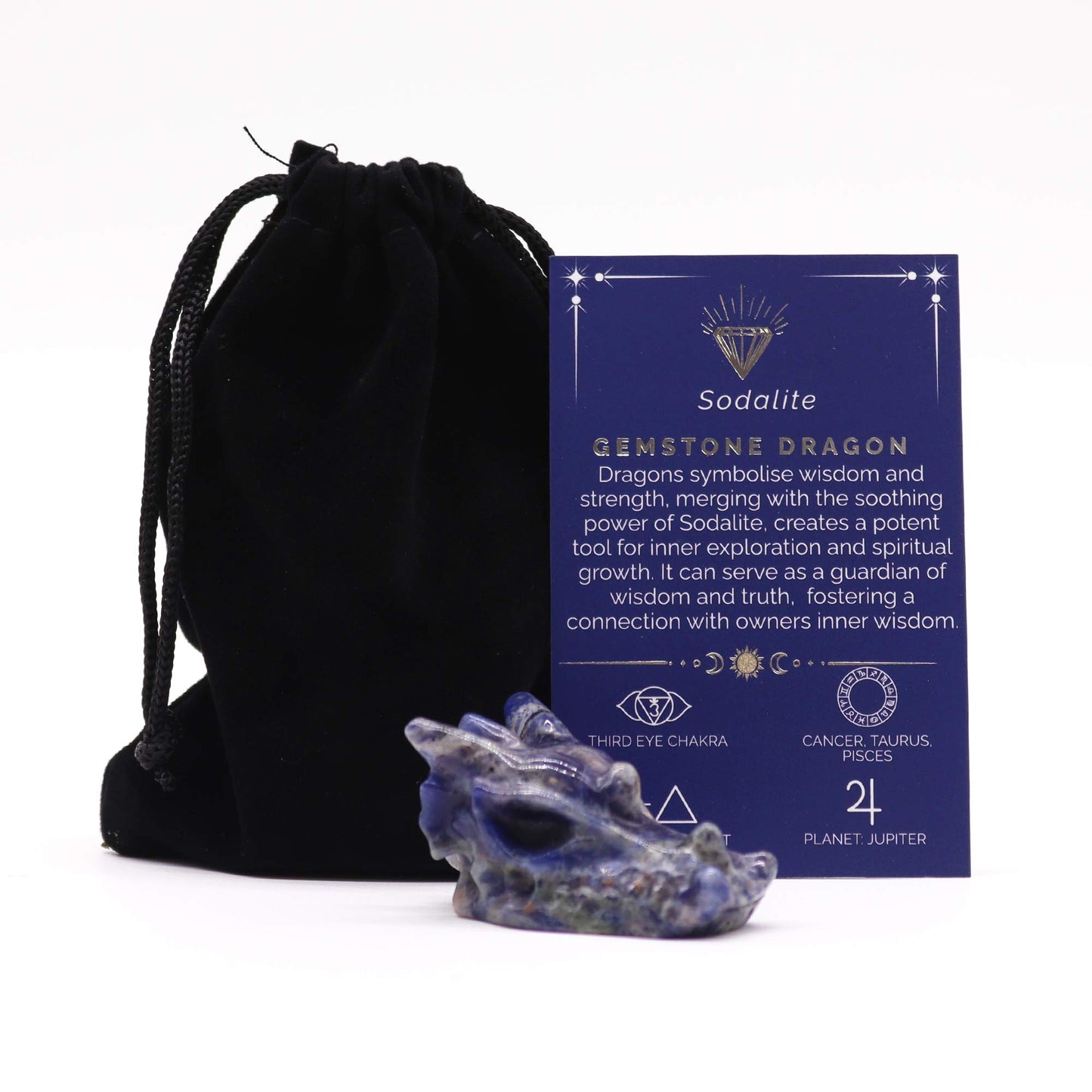 Petite Tête de Dragon Pierre Précieuse - Sodalite 45x30x28mm
