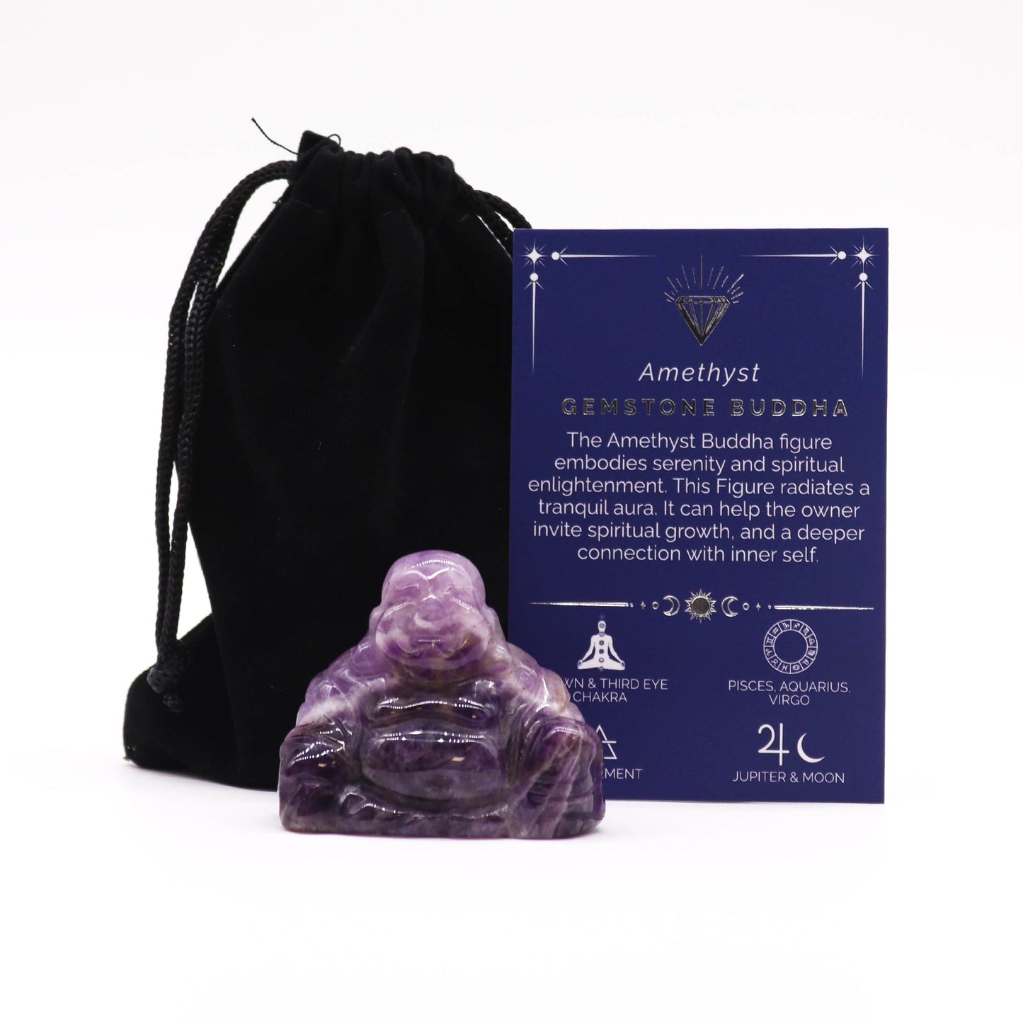 Grand Bouddha Pierre précieuse - Amethyste 50x40x20mm