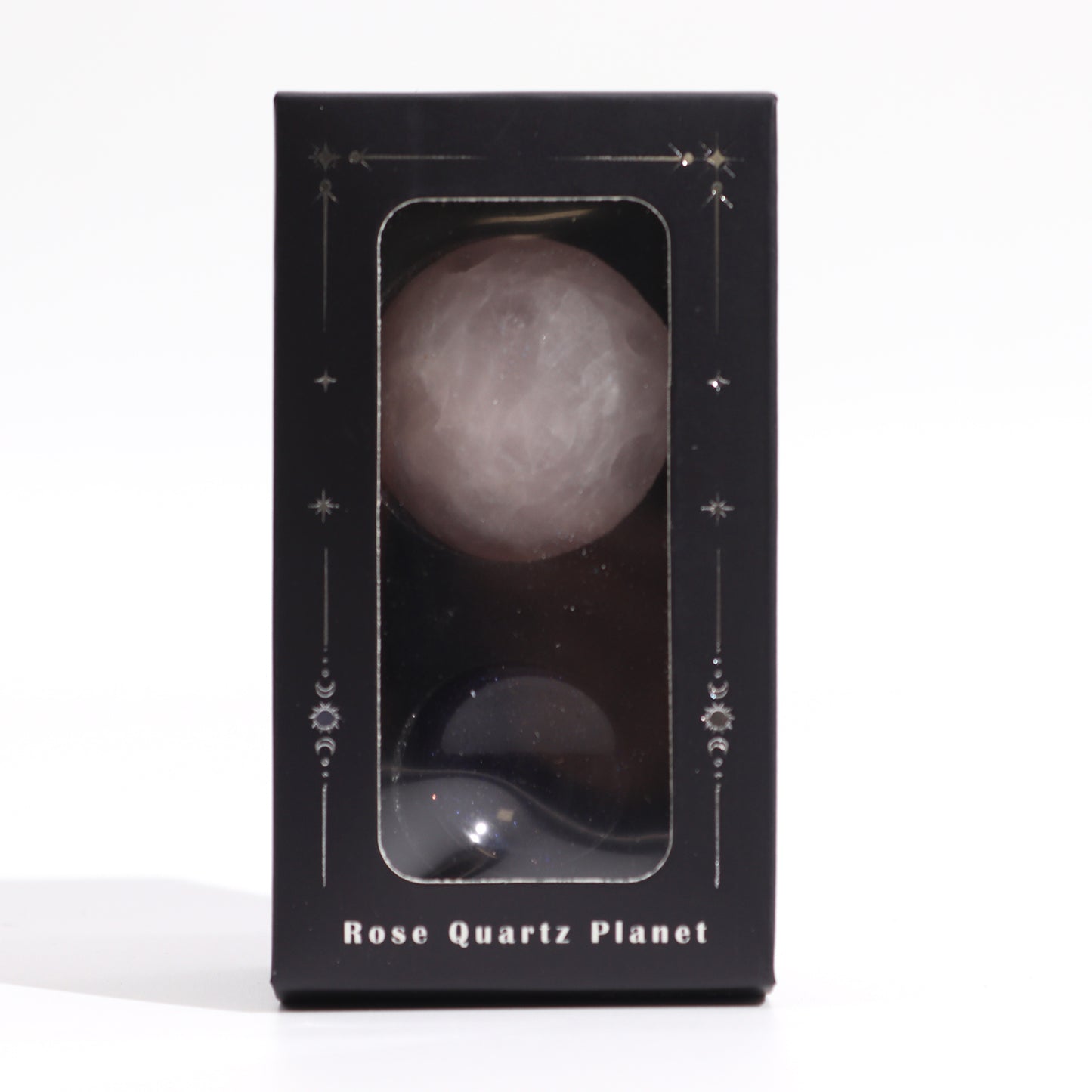 Planète de Quartz Rose sur Support en Pierre Goldstone - 40 mm