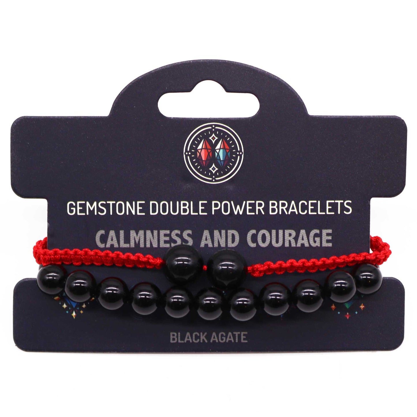 Bracelets Double Puissance avec Pierres Précieuses - Agate Noire