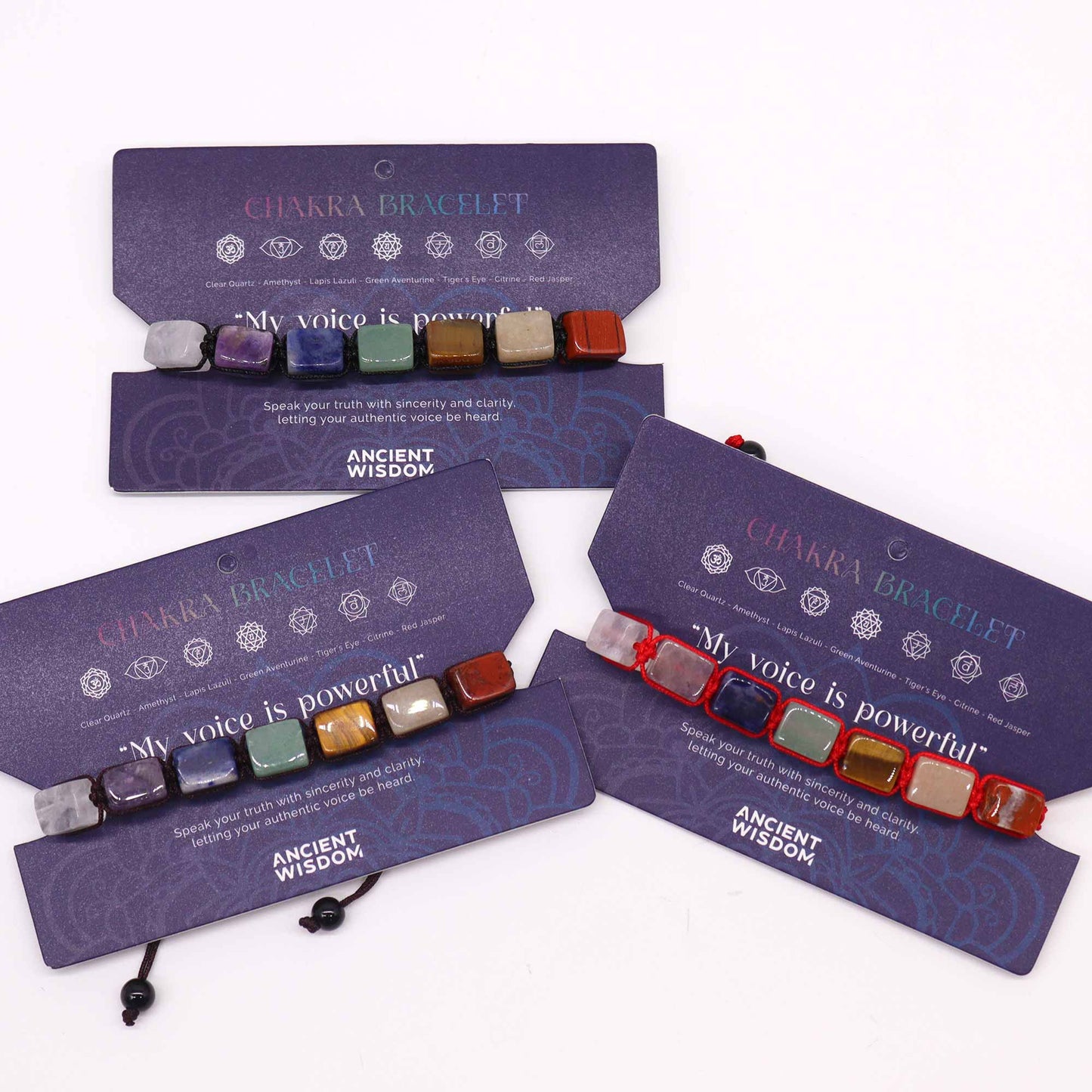 Bracelets Chakra Corde - Pierres Roulées