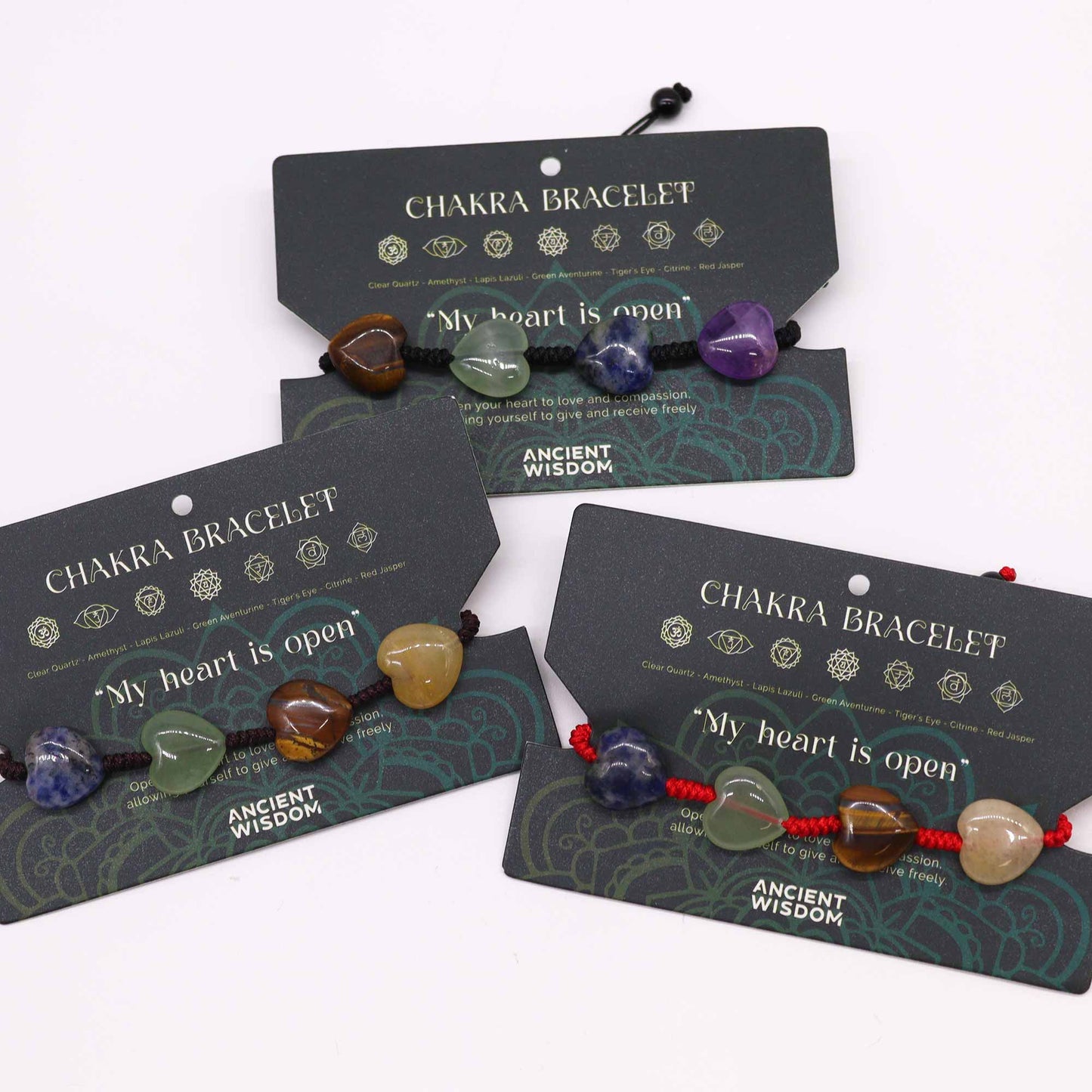 Bracelets Chakra Corde - Cœurs