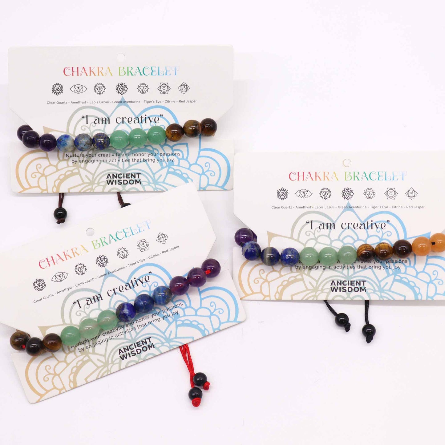 Bracelets Chakra Corde - 21 Pierres