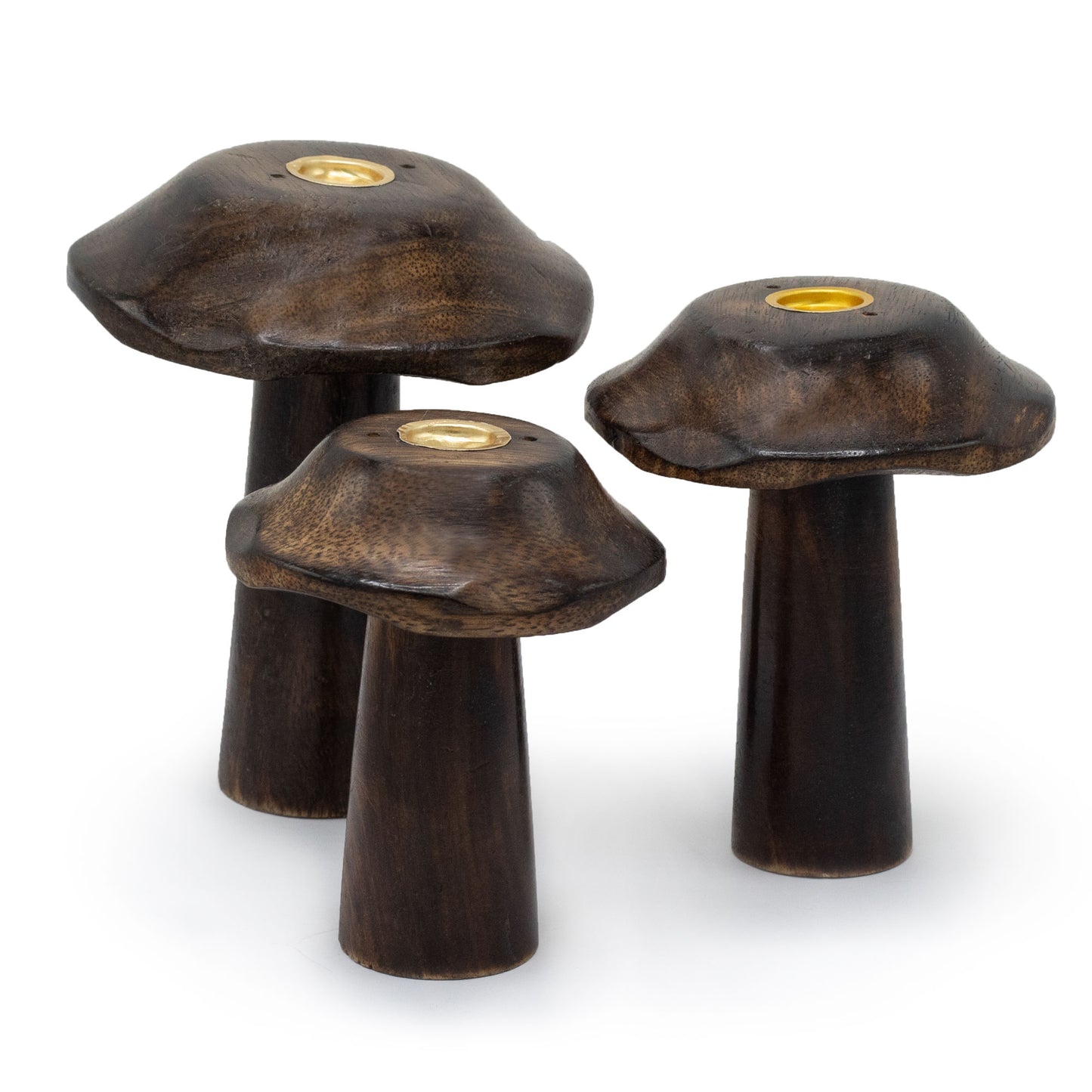 Lot de 3 Porte-CĂŽnes d'Encens Plats Champignons (13cm 12cm 11cm)