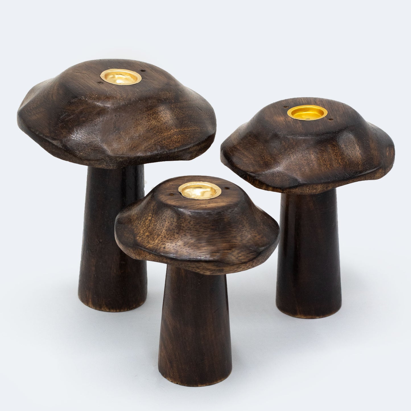 Lot de 3 Porte-CĂŽnes d'Encens Plats Champignons (13cm 12cm 11cm)