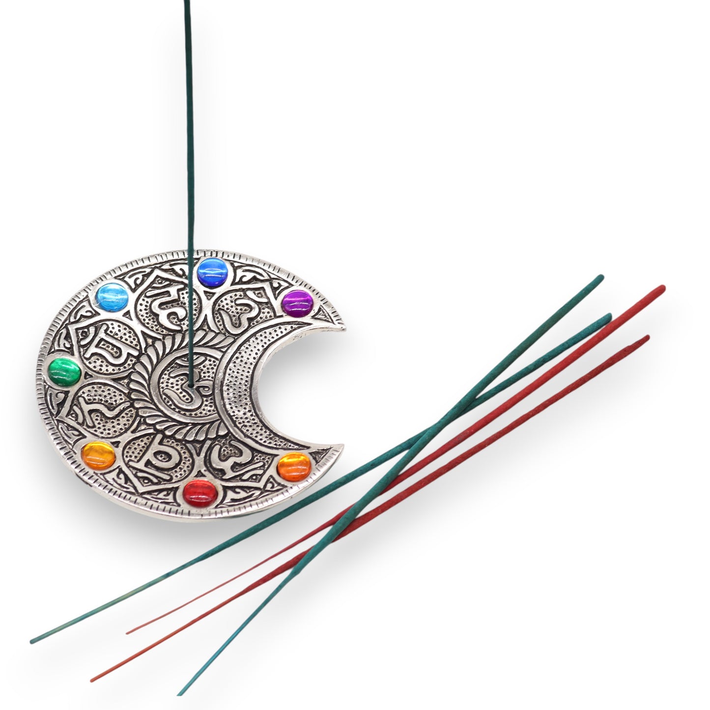 Porte Encens Lune Sept Chakras 11.5cm