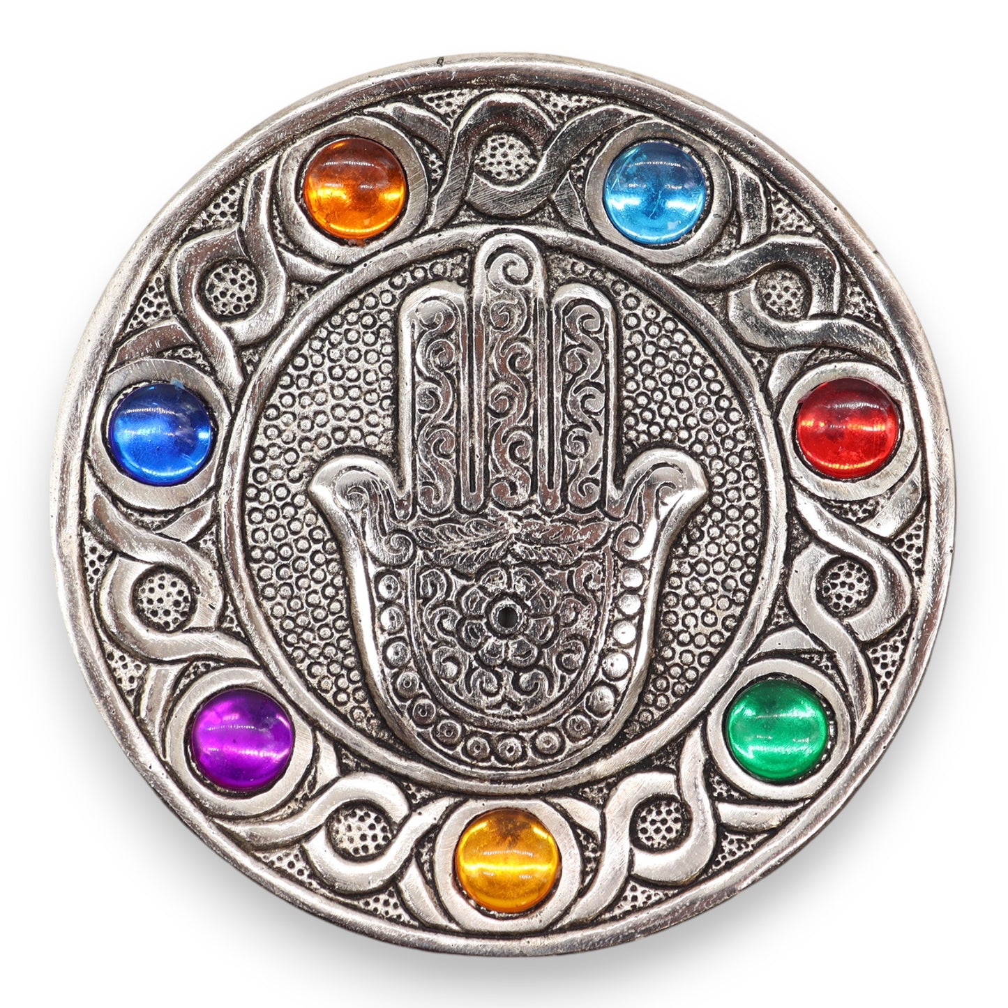 Porte-encens Main de Fatma Ă Sept Chakras 11.5cm