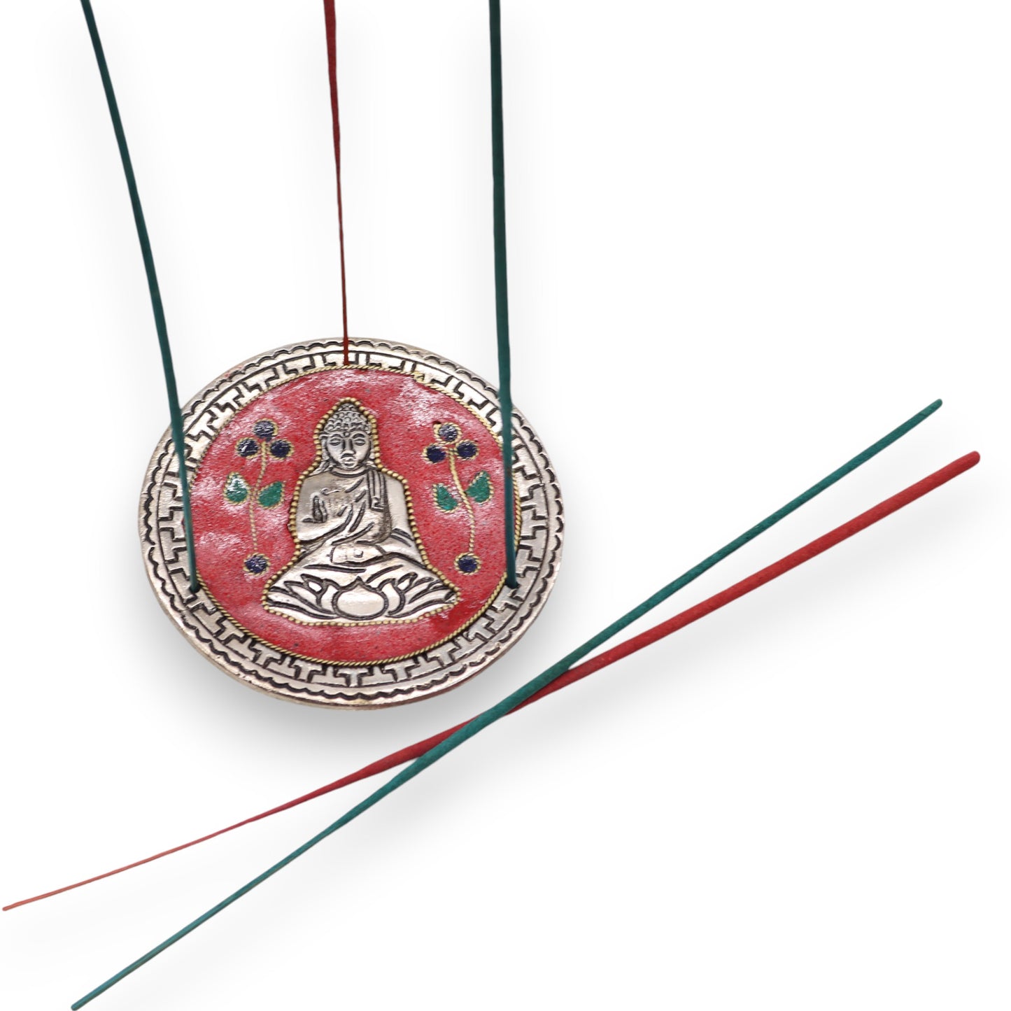 Porte-Encens Bouddha Décoratif Rouge 10cm