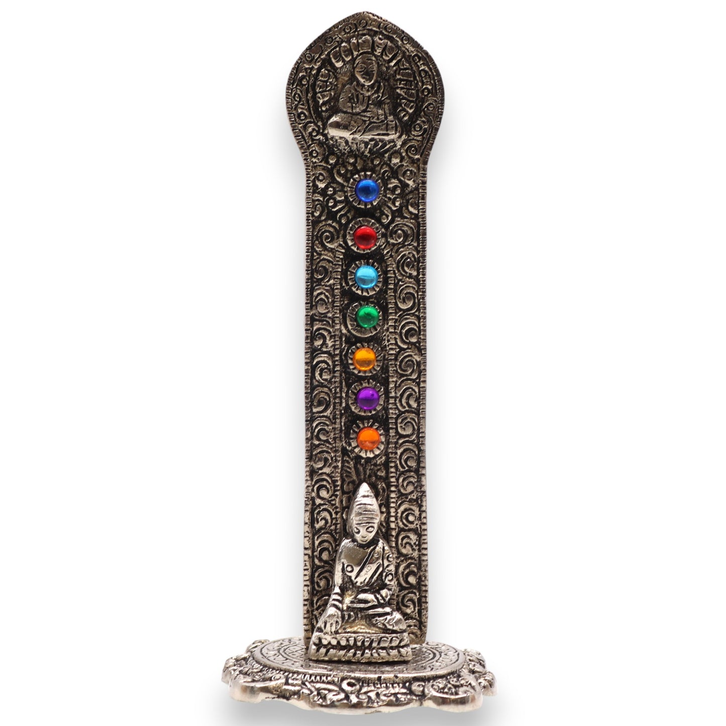 Porte-encens Bouddha Tour 7 Chakras 16x6x7cm