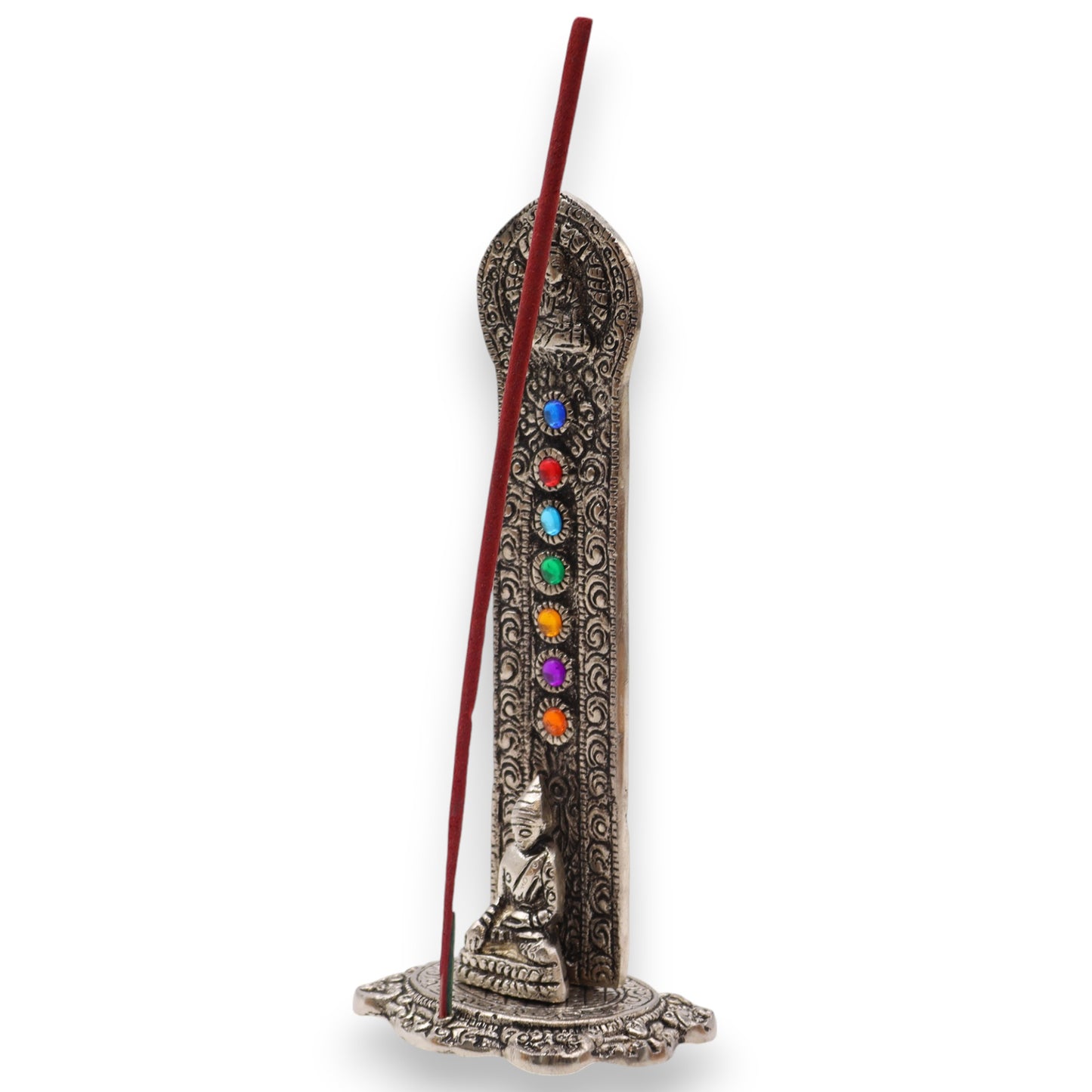 Porte-encens Bouddha Tour 7 Chakras 16x6x7cm