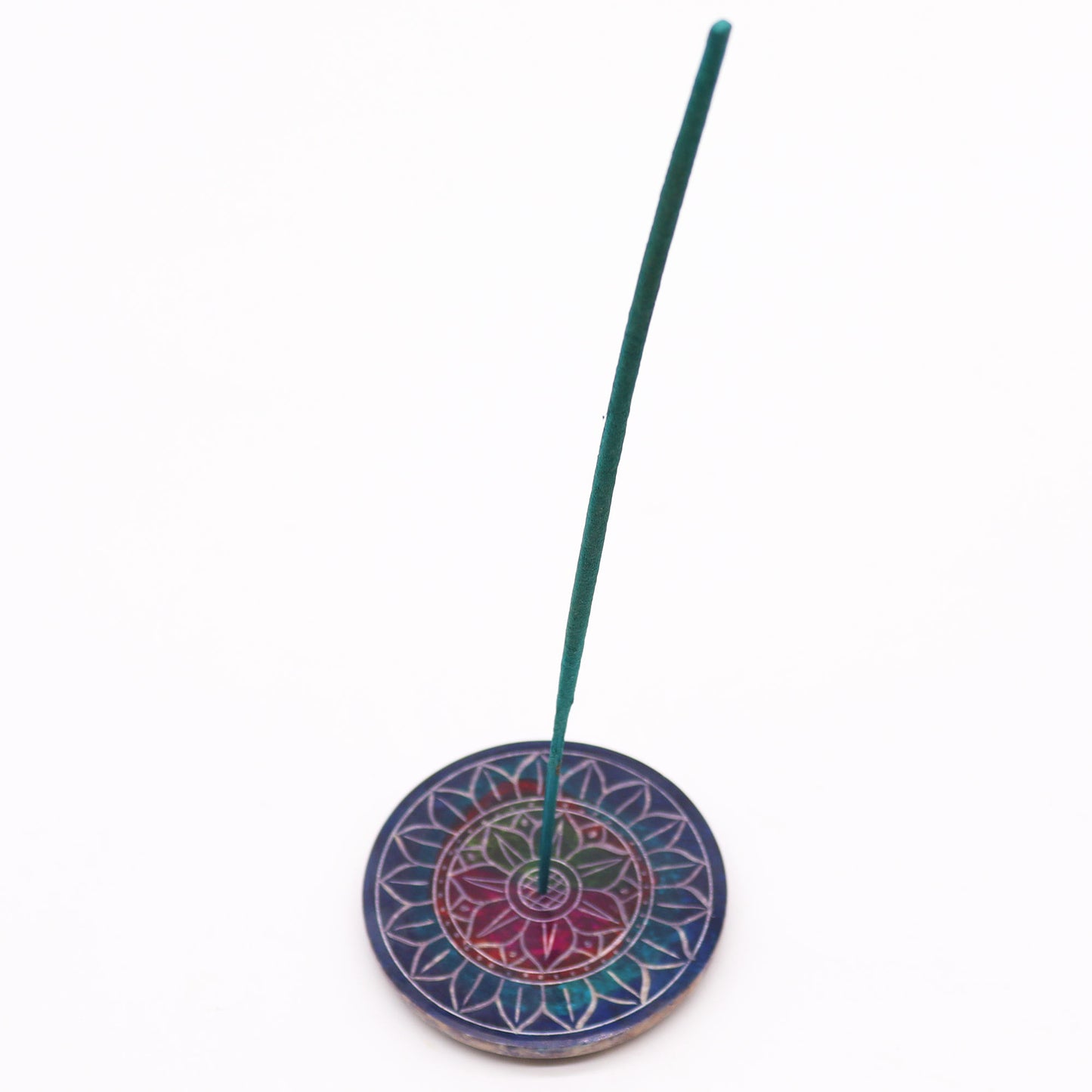 Porte-Encens Disque en Stéatite 8 cm - Lotus en Lotus