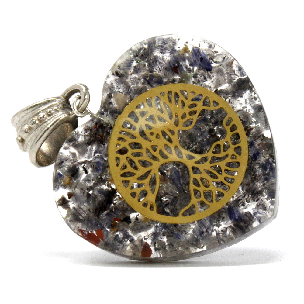 Pendentifs Orgonite - Coeur Arbre de Vie