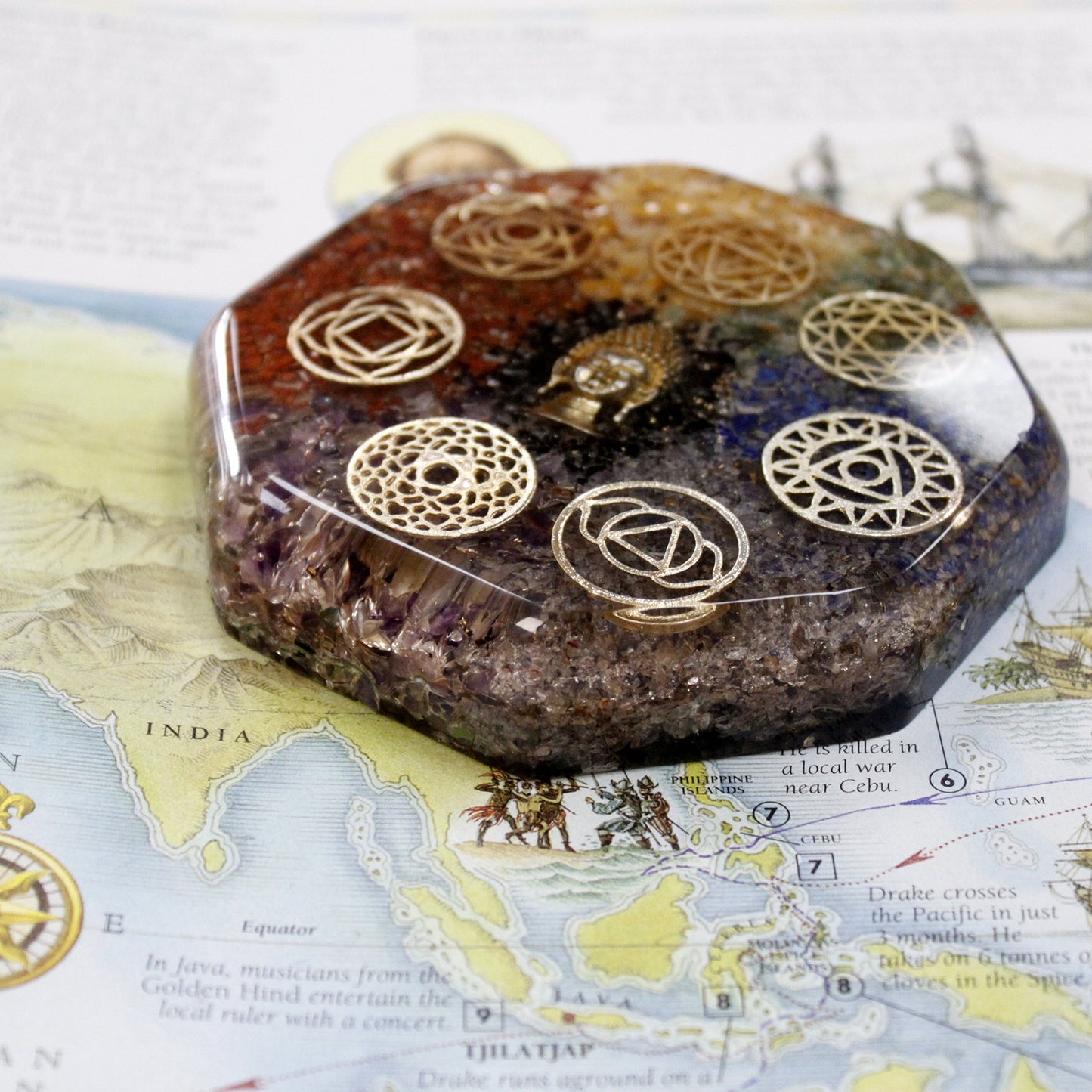 Presse-papiers Orgonite - Bouddha Chakra - Large