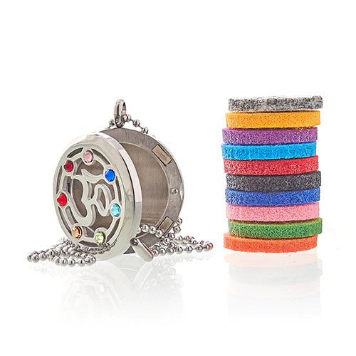 Collier Diffuseur Aromathérapie - OM Chakra - 30mm