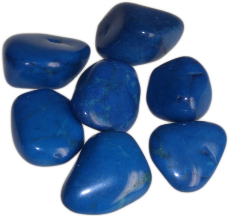 Larges Pierres Roulées - Howlite Bleue