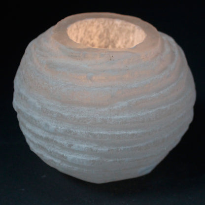 Bougeoir Sélénite Flocon - 8 cm