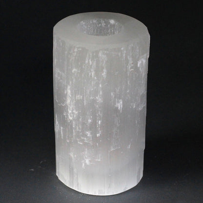 Bougeoir Sélénite Cylindre - 10 cm
