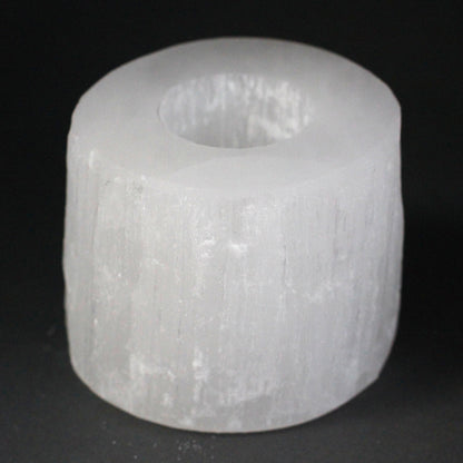 Bougeoir Sélénite Cylindre - 8 cm