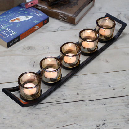 Bougeoir Votif en Fer - 5 Coupes Luge