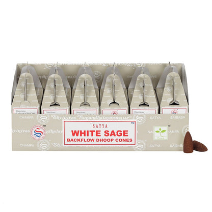 Satya Cônes Parfumés "Flowing Smoke" - Sauge Blanche (24pcs)