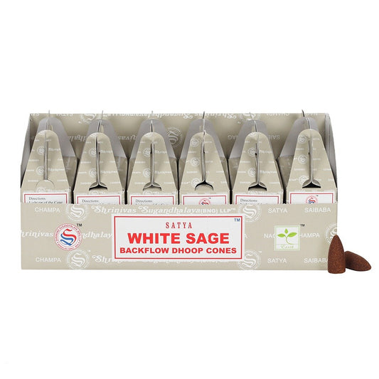 Satya Cônes Parfumés "Flowing Smoke" - Sauge Blanche (24pcs)