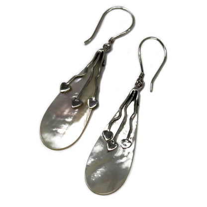 Boucles d'Oreilles Coquillage & Argent - Trois Coeurs - MOP