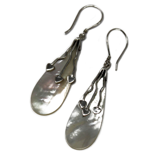 Boucles d'Oreilles Coquillage & Argent - Trois Coeurs - MOP