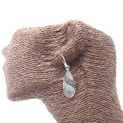 Boucles d'Oreilles Coquillage & Argent - Teardrop- MOP
