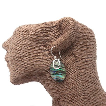 Boucles d'Oreilles Coquillage & Argent - Ovale - Abalone