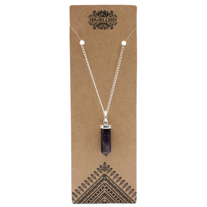 Pendentif pointe classique en pierres précieuses - Améthyste
