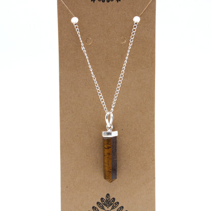 Pendentif Point Classique Pierres Précieuses - Oeil de Tigre