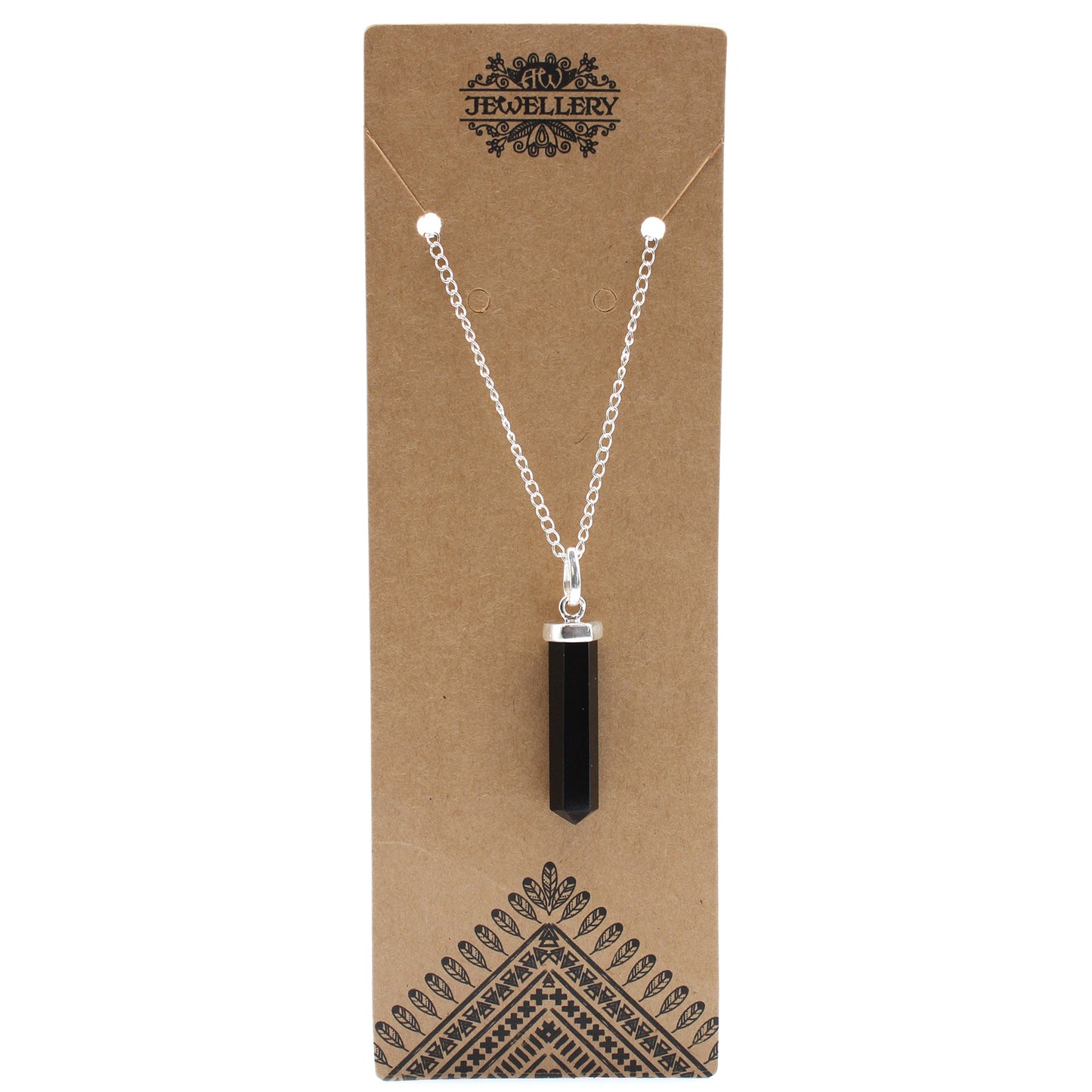 Pendentif Point Classique Pierres Précieuses - Agate Noire