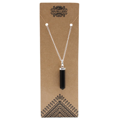 Pendentif Point Classique Pierres Précieuses - Agate Noire