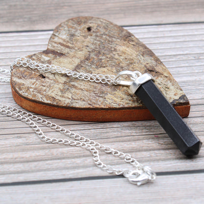 Pendentif Point Classique Pierres Précieuses - Agate Noire