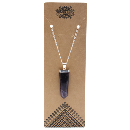 Pendentif Crayon Plat Pierres Précieuses - Améthyste
