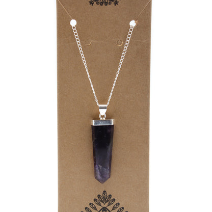 Pendentif Crayon Plat Pierres Précieuses - Améthyste