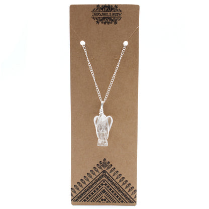 Pendentif Ange Gardien en Pierres Précieuses - Quartz de Roche